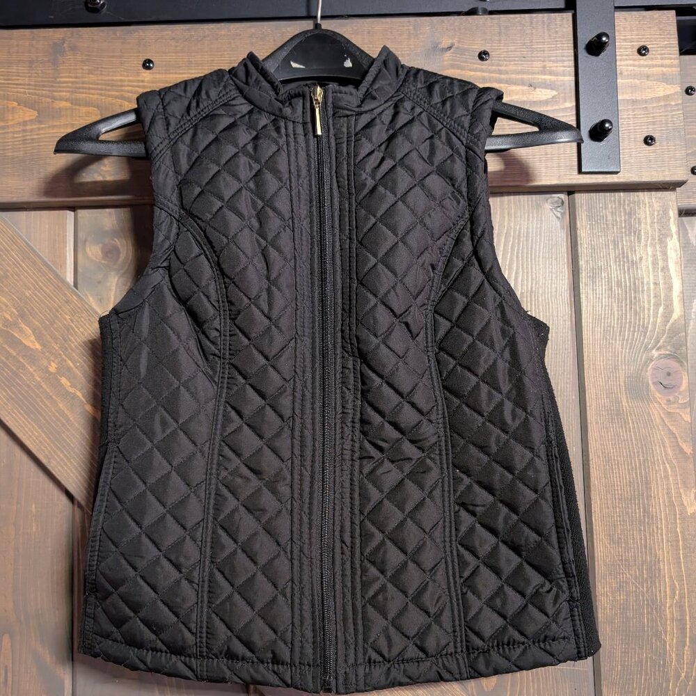 Laura Scott quilted black vest size M